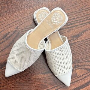 Vince Camuto Cream Perforated Women's Mules
